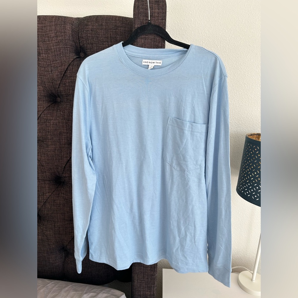 Men's Sky Blue Long Sleeve Tee